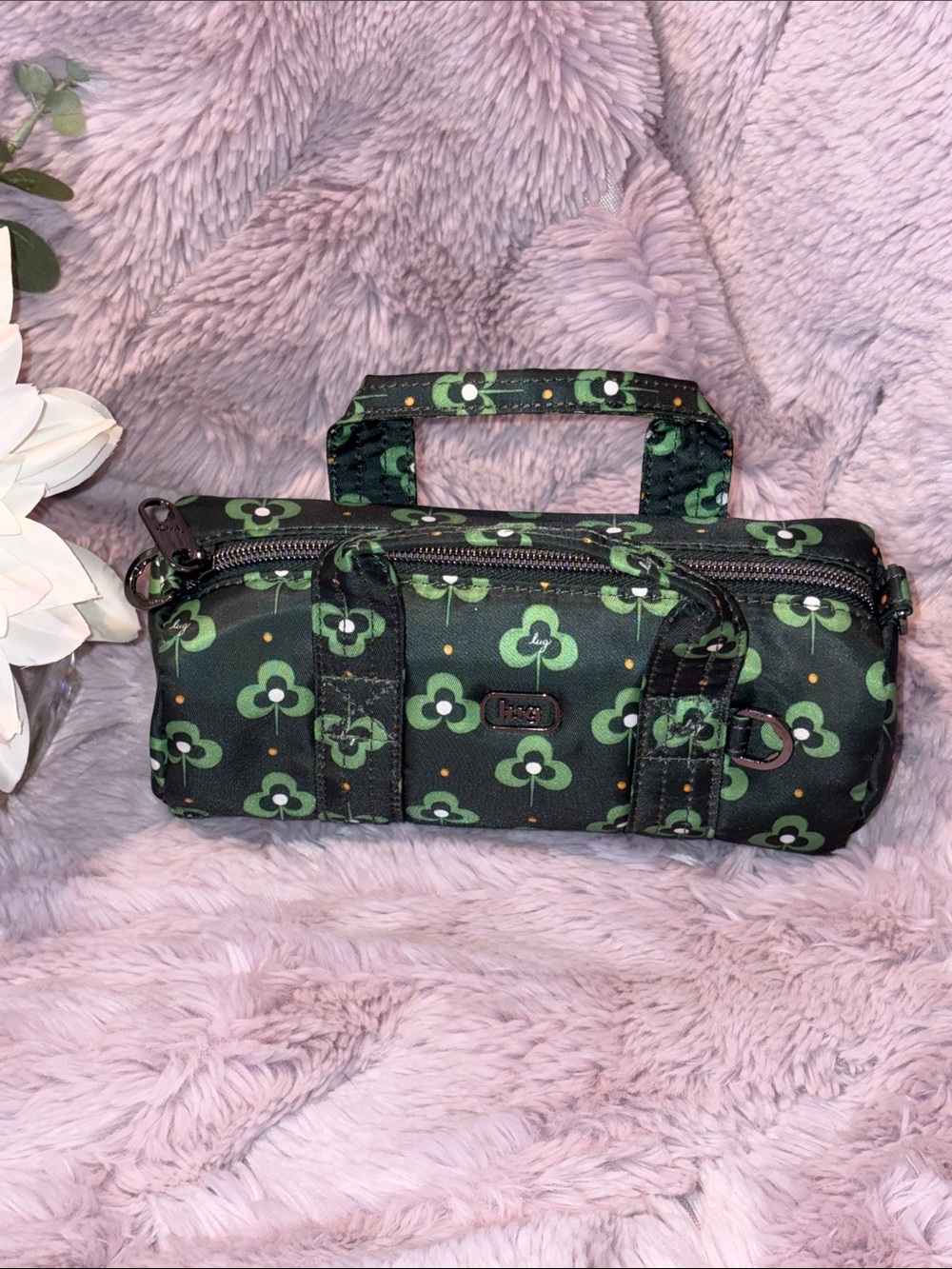 Lug Rallycar Mini Barrel Crossbody ~ Geo Shamrock